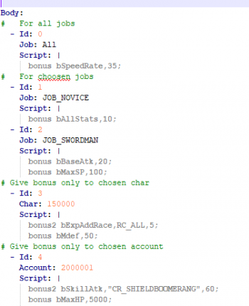 Player bonus – Apply script bonus on specific job, char or account ...